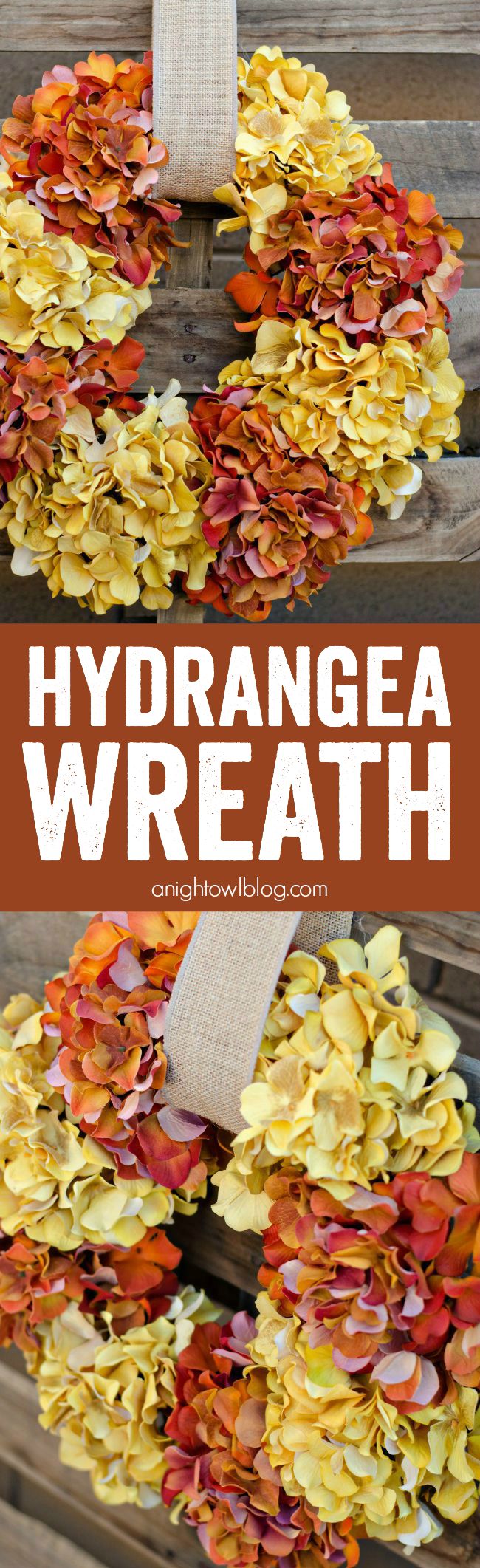 Easy Fall Hydrangea Wreath