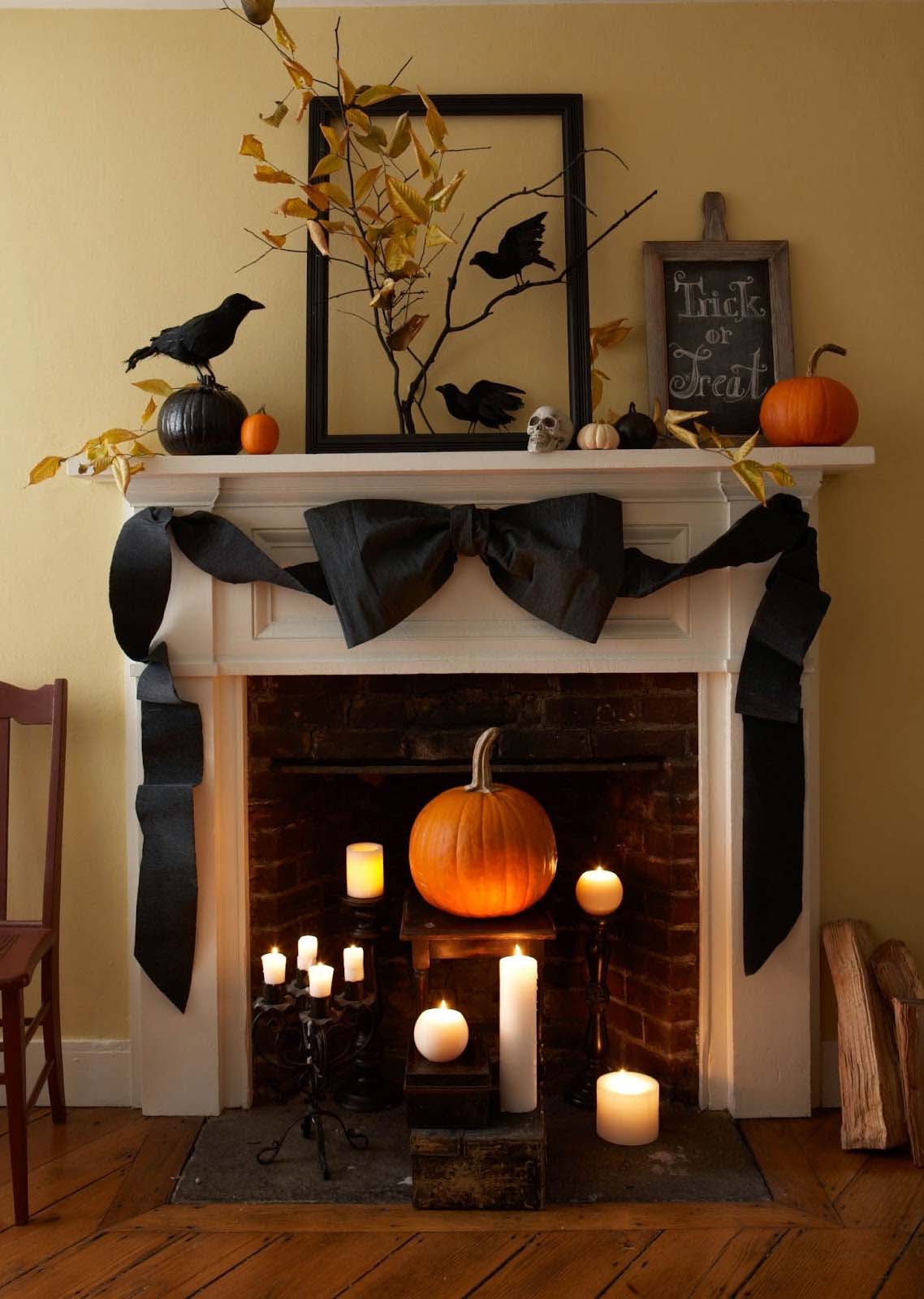 Tied in a Bow Halloween Mantel