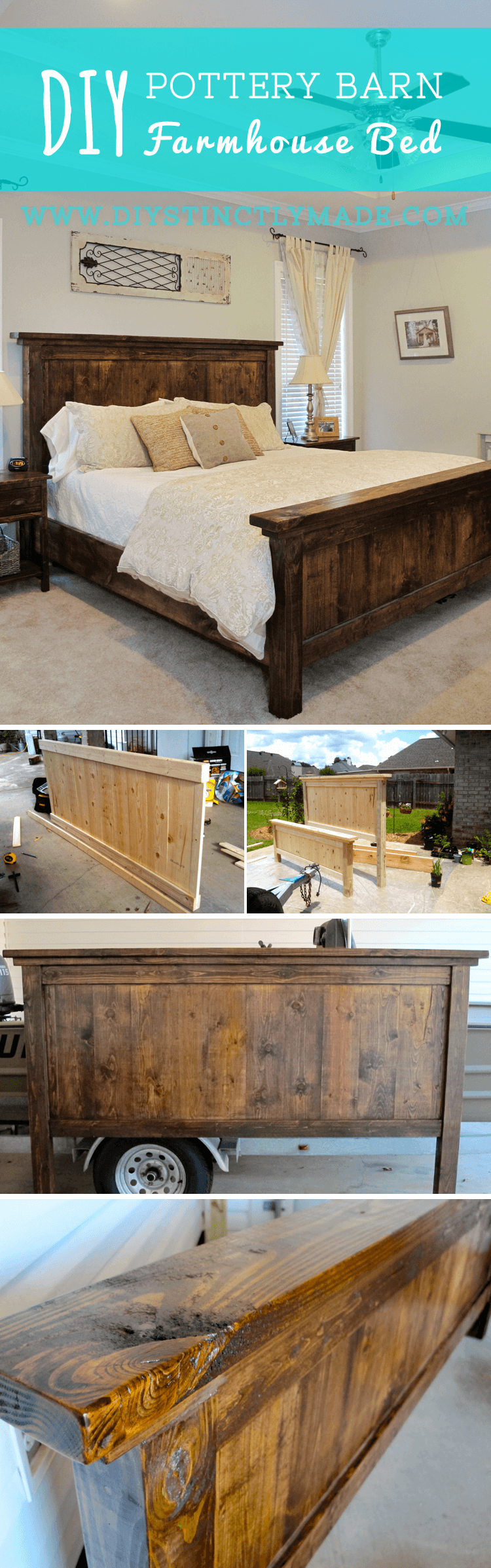 36 Easy Diy Bed Frame Projects To, Farmhouse Bed Frame Diy