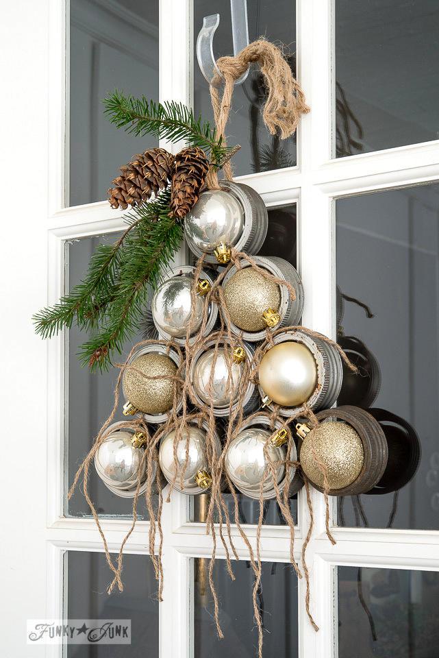 Mason Jar Lid Ornament Christmas Tree Wreath
