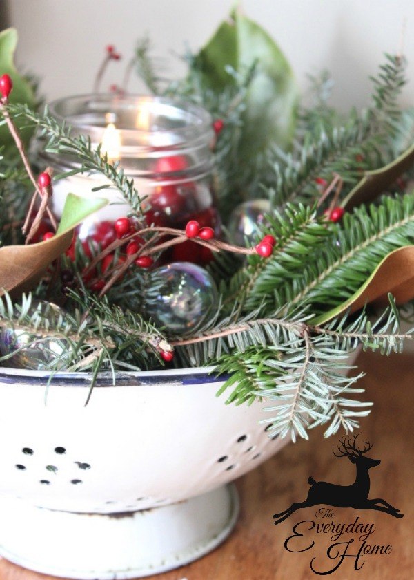 Vintage Colander Christmas Decor