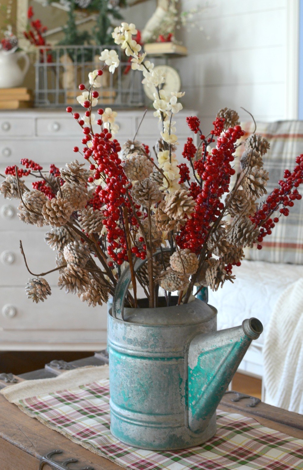 Vintage Pinecone Table Centerpiece