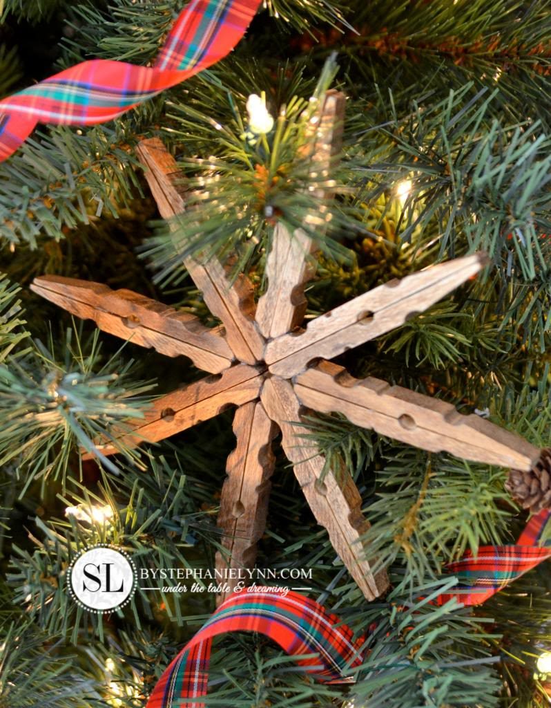 Clothespin Snowflakes Christmas Ornaments