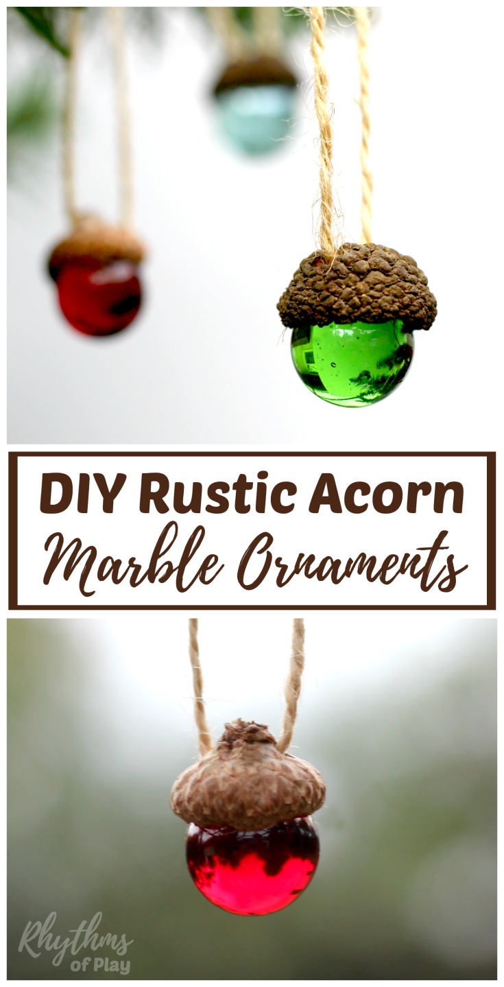 DIY Rustic Acorn Marble Ornaments