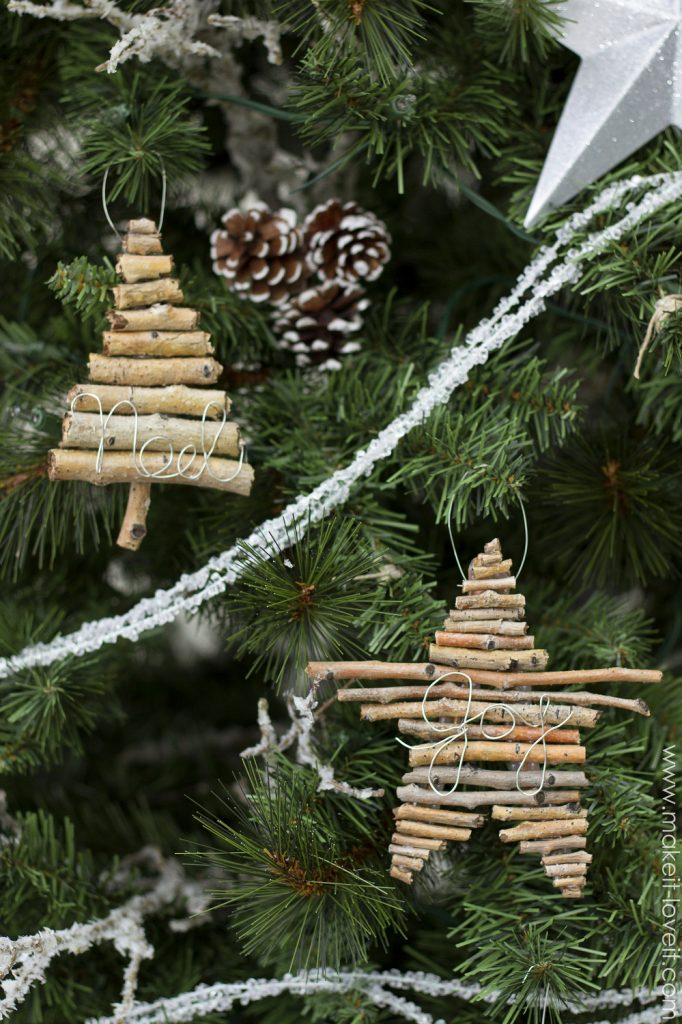 DIY Twig and Wire Christmas Ornaments