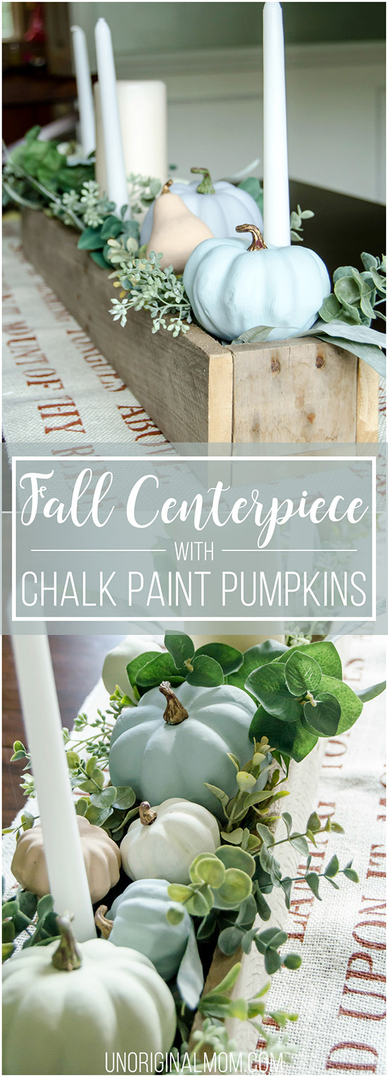 Fall Centerpiece with Chalk Painted Pumpkins
