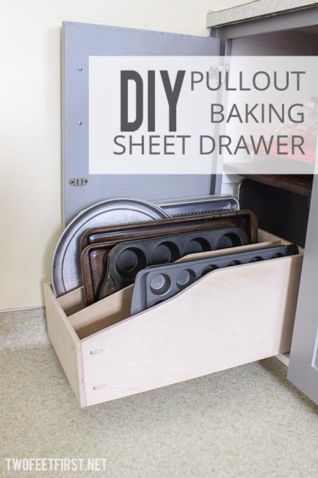 DIY Pullout Baking Sheet Drawer