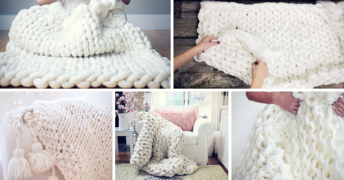 Easy DIY Chunky Knit Blanket Ideas