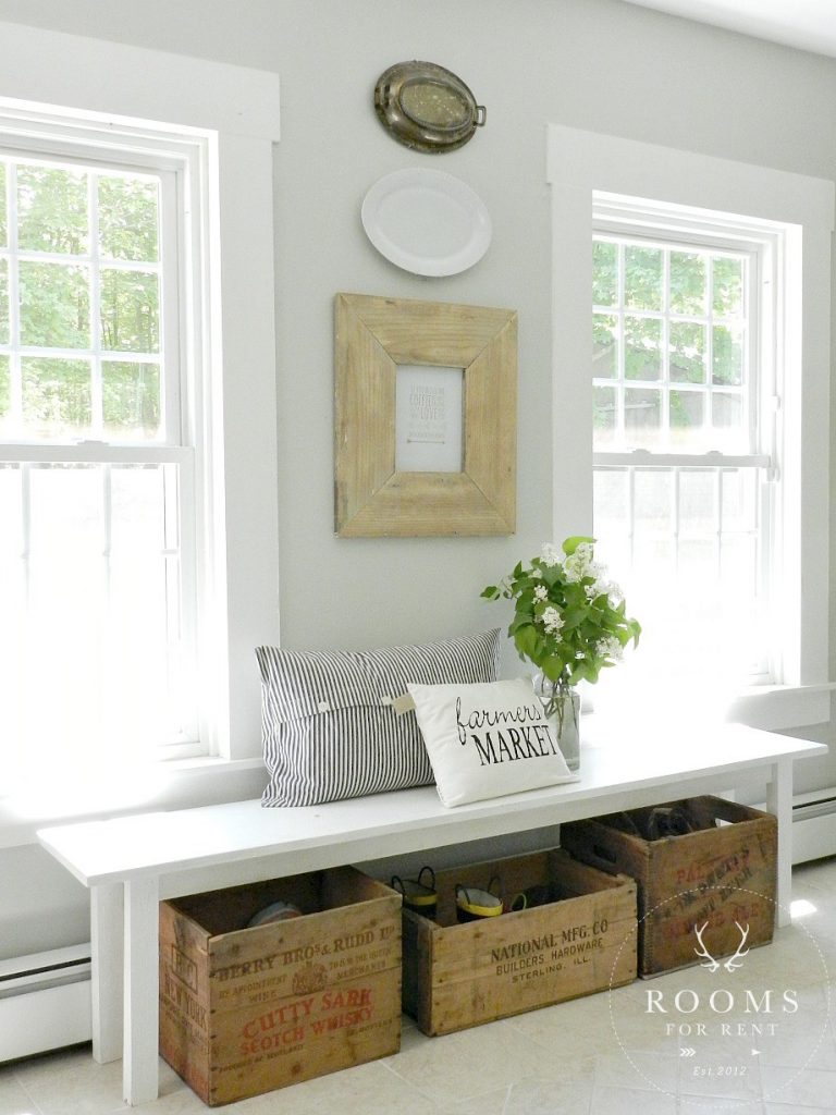 Farmhouse Bench and Shoe Storage