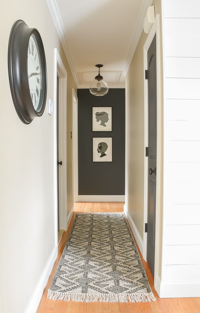 Wall Color Contrast in Small Hallway