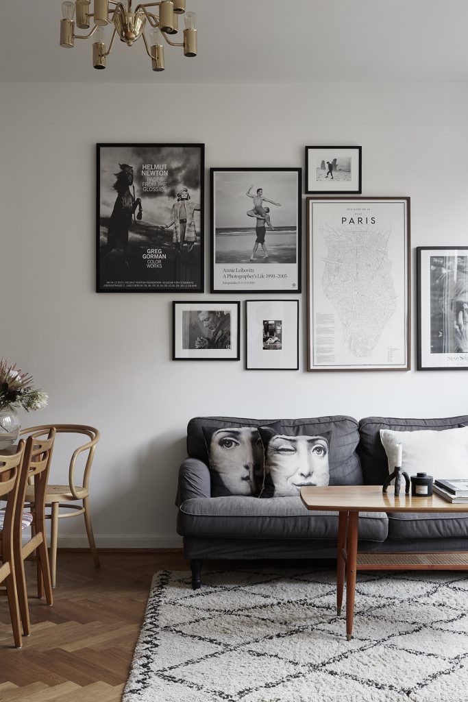 Eclectic Living Room Mix Of Vintage Furniture and Gallery Wall