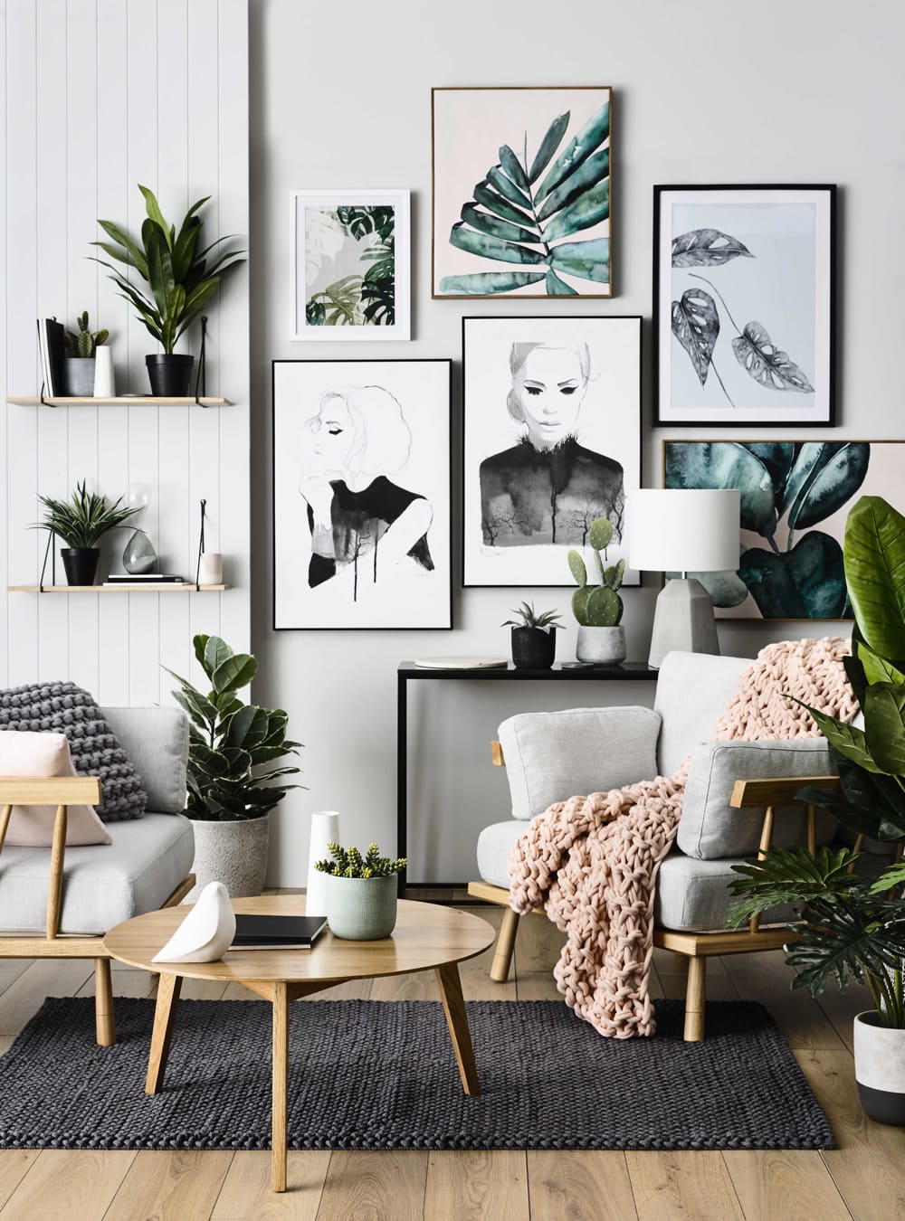 Gallery Wall with Greenery