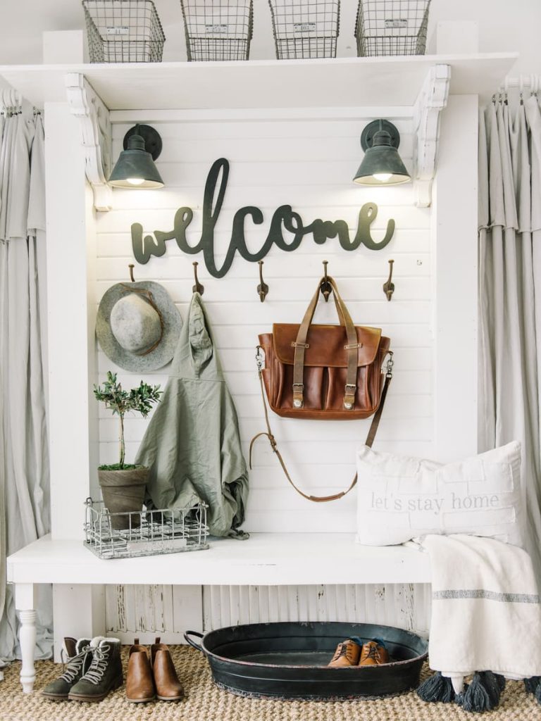 Farmhouse Inspired Mudroom