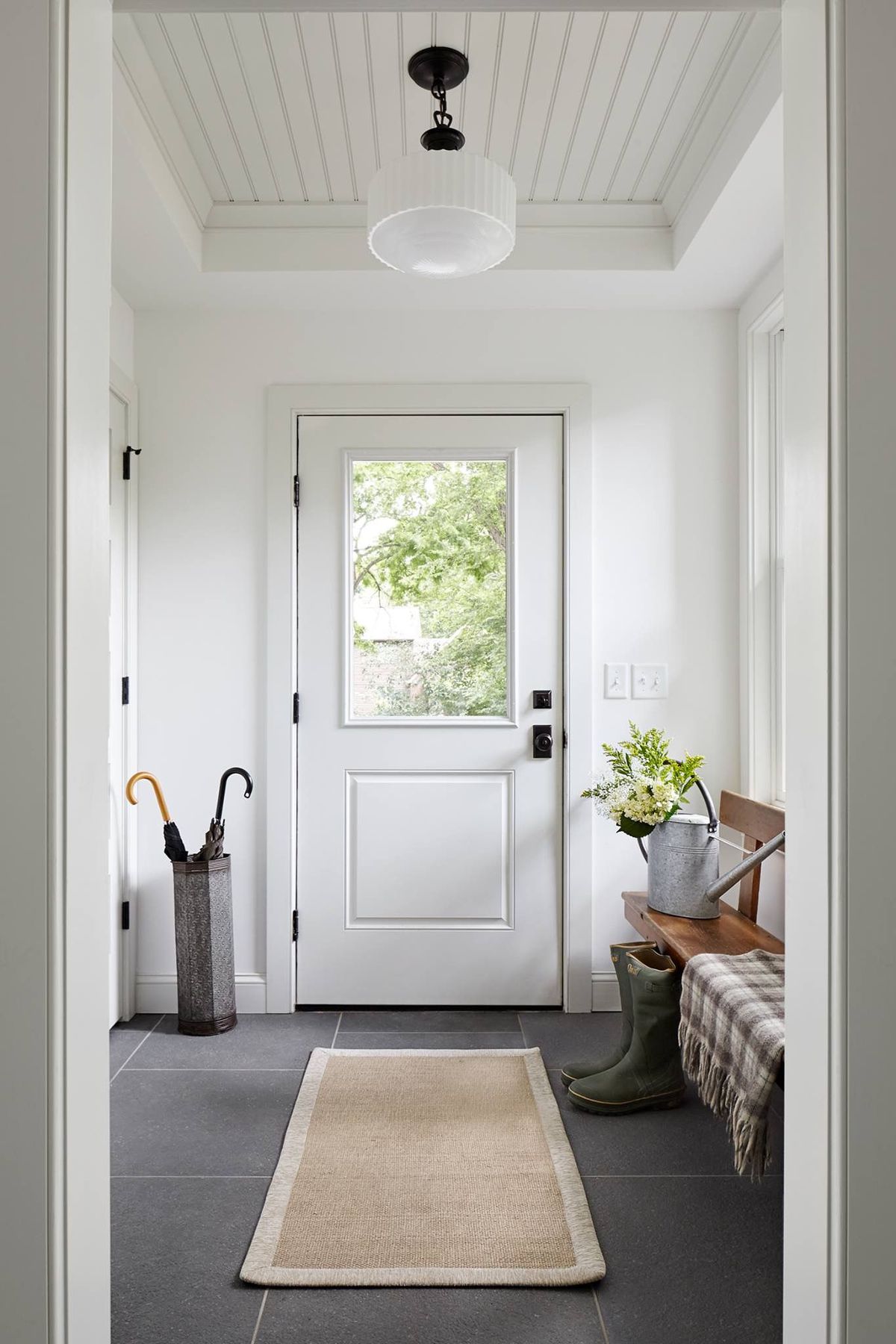 Mudroom With Bluestone Floor