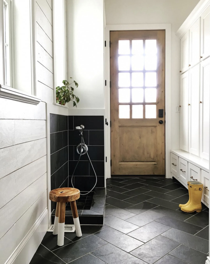 Mudroom Idea With Dog Wash Station