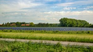 A solar farm to conserve energy.
