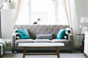 A grey sofa set