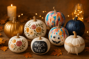 white pumpkin painting Ideas