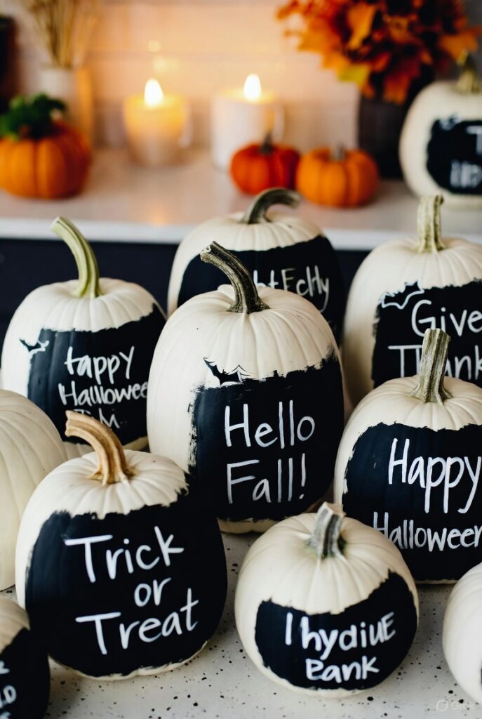 Chalkboard-Style Pumpkins