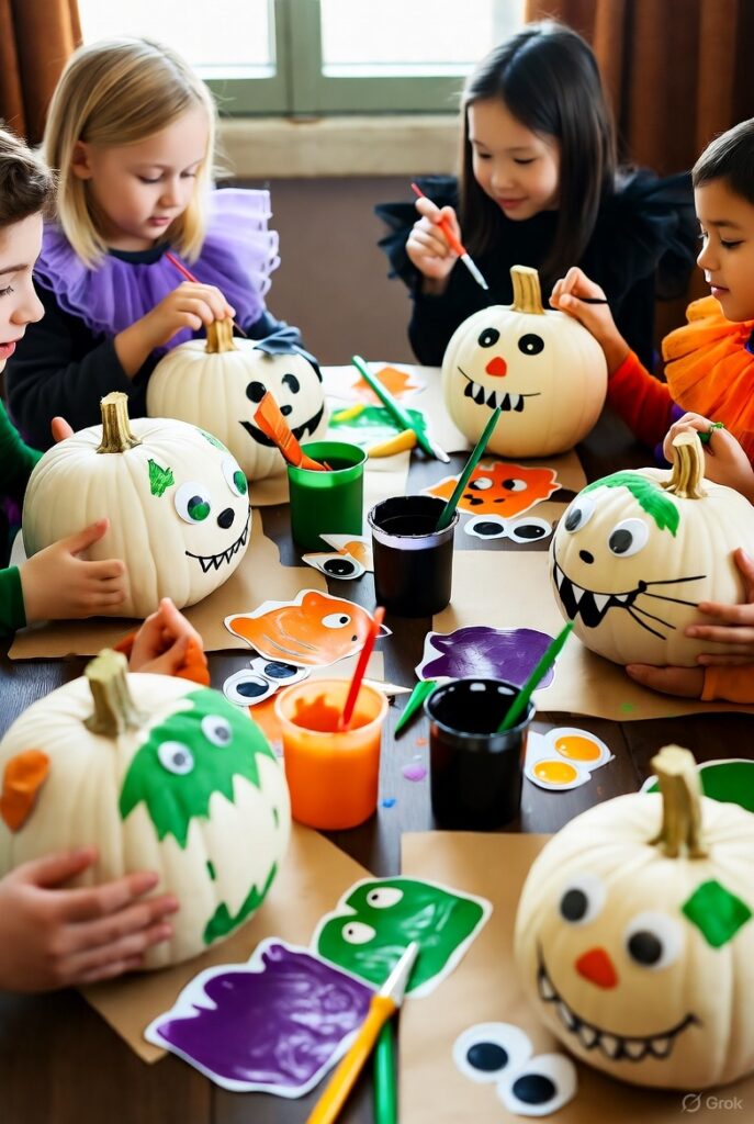 Kid-Friendly Painted Pumpkins