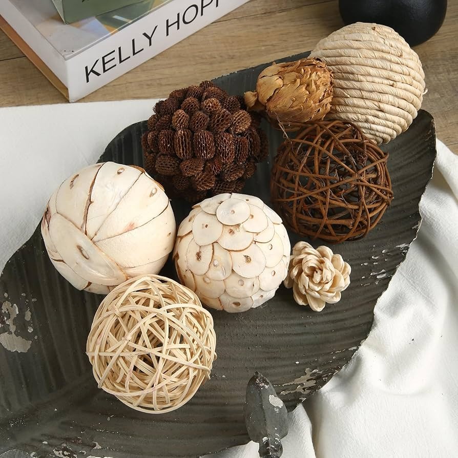 A Shallow Decorative Bowl With Natural Elements