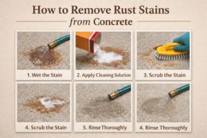 How to remove rust from concrete