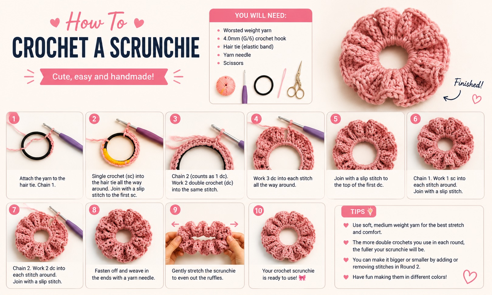 How To Crochet A Scrunchie