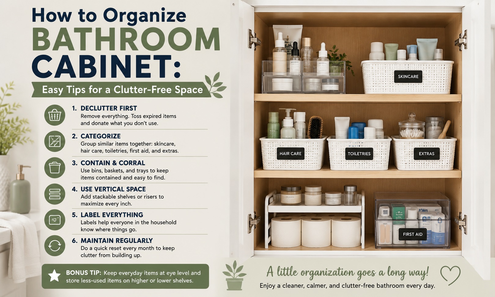 How to Organize Bathroom Cabinet